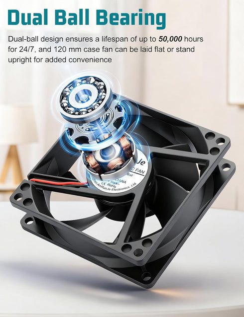 80mm 12v 110v 220v dc Small Computer Fan with AC Plug Variable Speed Dual Ball Bearing for Cooling Laptop Electronics
