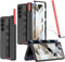 NINKI Samsung Galaxy Z Fold 6 Case with S Pen (Red) - Carbon Fiber, Magnetic Hinge Protection, Strap Included