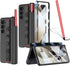 NINKI Samsung Galaxy Z Fold 6 Case with S Pen (Red) - Carbon Fiber, Magnetic Hinge Protection, Strap Included
