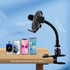 Clip Phone Holder for Desk, 360° Adjustable Gooseneck Arm Clamp Mount for 4-7” Smartphones, Compatible with iPhone