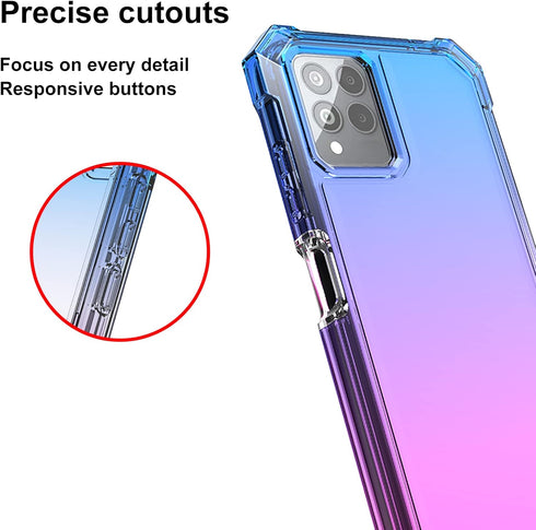 Ailiber Case for TMobile Revvl 6 5G Pro with Screen Protector, Dual Layer Shock-Absorbing Corners TPU Bumper (Blue Pink)