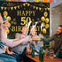 Trgowaul 50th Birthday Backdrop Gold and Black, 5.9 x 3.6 Ft Happy Birthday Party Decorations Banner for Photography
