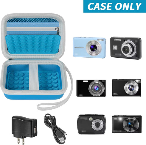 Boobowl Digital Camera Case Compatible with Yifecial/for EROOLU/for VAHOIALD/for Kaisoon/for Kodak Pixpro/for Canon PowerShot ELPH 180 190/ for Sony DSCW800 DSCW830 Kids Cameras (Blue)