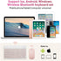 Bluetooth Keyboard and Mouse Combo Rechargeable Portable Wireless Keyboard Mouse Set for Apple iPad iPhone iOS 13 and Above Samsung Tablet Phone Smartphone Android Windows (10 inch Pink)