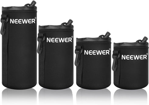 Neewer 4X Lens Case Pouch Bag with Thick Protective Neoprene for DSLR Camera Lens (Fits Canon, Nikon, Sony, Olympus,