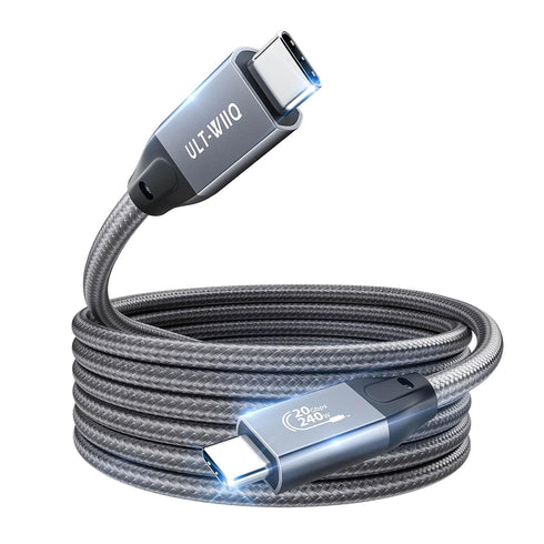 ULT-WIIQ 16FT Nylon Braided USB C to USB C 3.2 Gen 2