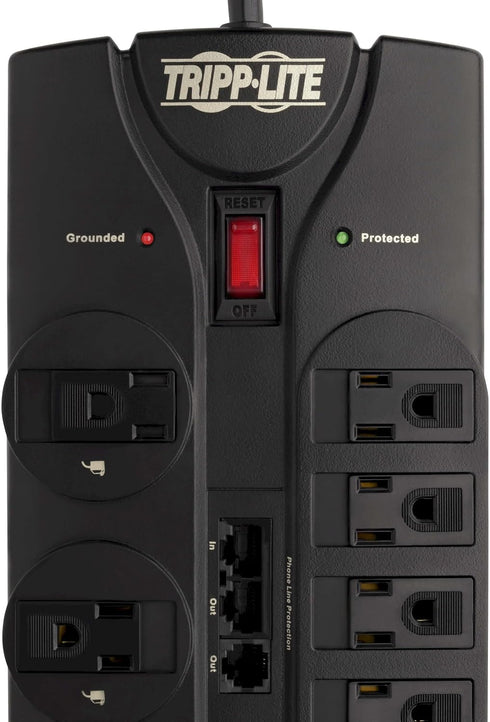 Tripp Lite 12 Outlet Surge Protector Power Strip, 8ft Cord, Black, RJ11, RJ45, & $250,000 Insurance