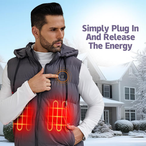 5V/2A 10000mAh Battery Pack for Heated Vest, USB Power Bank for Electric Heating Vests, Jackets, Hoodies (Not for 7.4V)