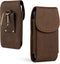 Hengwin Genuine Leather Flip Phone Holster for Samsung Galaxy A15 A25 A54 S23+ S22+ S21+ S20 FE, iPhone 15 Plus 14 Plus