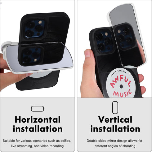Gatuida Smartphone Camera Mirror Reflection Clip Kit, 2PCS Adjustable Phone Camera Mirror Reflection Clip Kit, Mirror Reflection Clip Kit, Mirror Reflection for Phone Camera