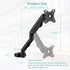 Height Adjustable Pole Mount Monitor Arm for 17"-27" Screens, VESA 75x75 and 100x100, Holds up to 15.4 lbs