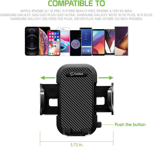 Cellet Car Dash Clip Phone Holder with 360° Rotation & Non-Slip Clamp – Adjustable Cradle for iPhone, Android