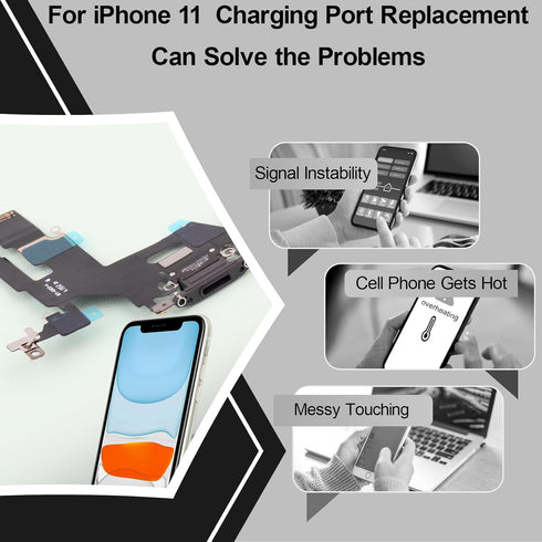 Charger Dock Connector for iPhone 11, Charging Port Replacement USB Charger Board Flex Cable Parts
