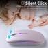 Wireless Bluetooth Mouse, Rechargeable LED Dual Mode Mouse (Bluetooth 5.2 and USB Receiver) Portable Silent Mouse,for Laptop/Desktop/Tablet(Pink)