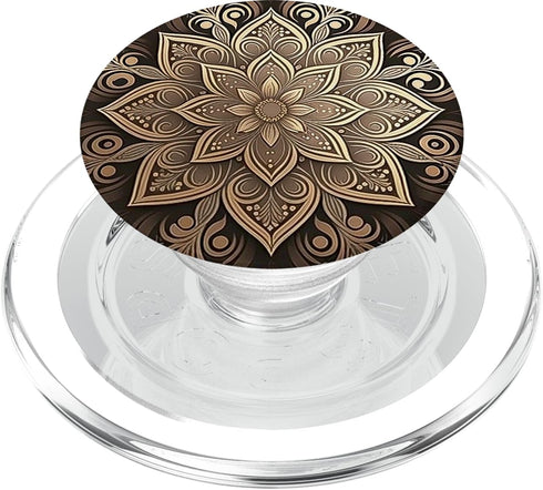 Mandala Lotus Flower PopSockets MagSafe PopGrip for iPhone - Spiritual Intricate Yoga