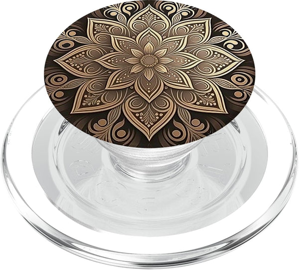 Mandala Lotus Flower PopSockets MagSafe PopGrip for iPhone - Spiritual Intricate Yoga