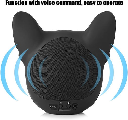 Bulldog Speaker Wireless Bluetooth Mini Speaker, Portable Bulldog Head Stereo with USB & T Flash Card Support