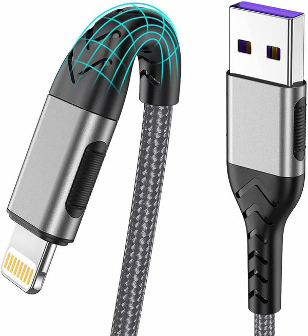 Apple MFi Certified iPhone Charger 3Pack - 3FT USB A Fast Charging Cable for iPhone Xs Max/XS/XR/8/7/6S/SE/iPad (Silver)