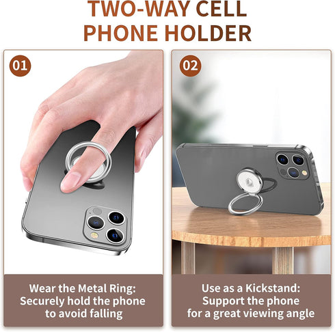 Generic 360 Cell Phone Ring Holder Stand Degree Rotation Finger Ring, Polished Metal Phone Grip for Magnetic Car Mount