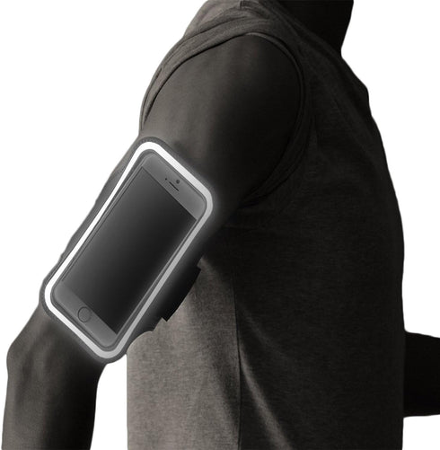RevereSport Waterproof Running Armband for iPhone 12 Mini with Extra Pockets for Keys, Cash, and Cards, Black