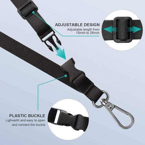 ROCONTRIP 2X Phone Lanyard Crossbody Strap with 2 Phone Patch, Adjustable Neck Strap for Travel Shopping Walking