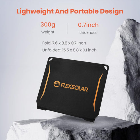 Foldable Solar Charger with 10W Solar Panels (5V 2A Max), USB-A Port for Cell Phone, iPad, Power Bank, IP67 Waterproof