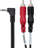 Hosa CMR-203R Right-angle 3.5 mm TRS to Dual RCA Stereo Breakout Cable, 3 Feet
