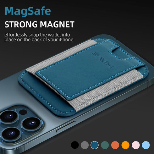 HiWe for MagSafe Wallet, Magnetic Card Holder for iPhone 15/14/13/12 Series, Slim Leather Wallet, RFID Blocking