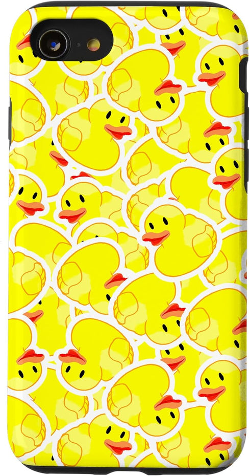 Cute Animal Lover Case for iPhone SE (2020), 7, 8 - Rubber Ducks Duckies Pattern