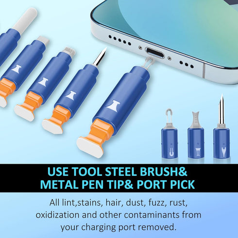 iPhone Cleaning Kit - Multi-Tool Charging Port Cleaner for iPhone, iPad, Dark Blue