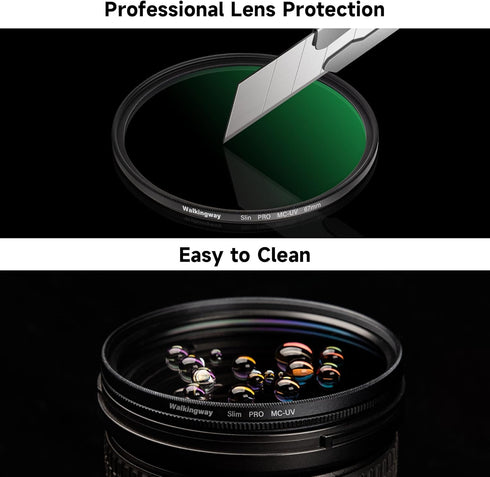 Walking Way 58MM MC UV Lens Protection Filter, Slim HD Optical Glass, Water Repellent, Scratch Resistant