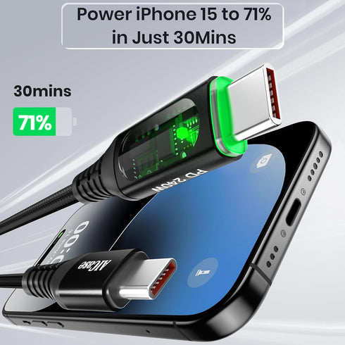 AICase 240W USB C to USB C Charger Cable for iPhone 15, MacBook Pro, Fast Charging Cable for Samsung Galaxy S24