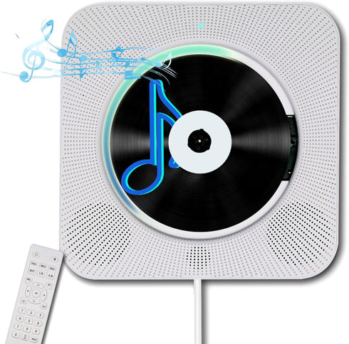 Portable Wall Mounted CD Player with Bluetooth, Homlab Mountable CD Music Player with HiFi Speakers and Remote