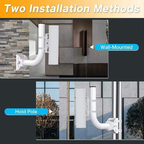 Universal Wireless Bridge Pole Mount Bracket, J Pole Mount for Antenna, Outdoor Access Point, 2-Pack
