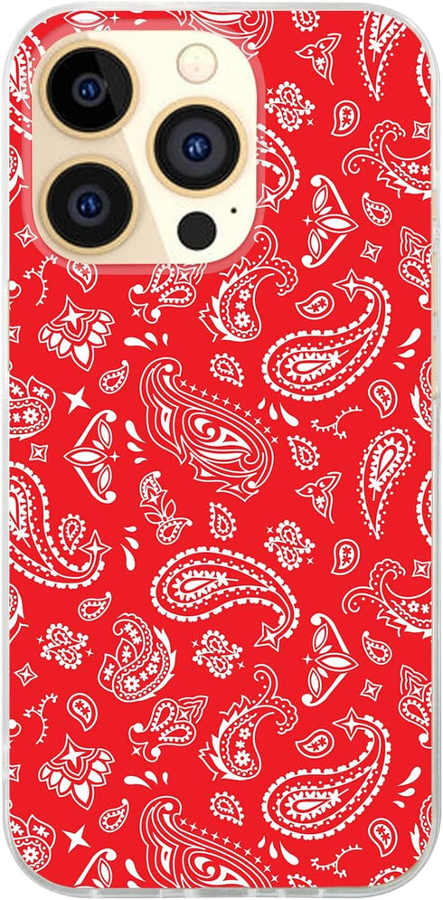 Blingy's for iPhone 13 Pro Case (6.1 inch), Fun Bandana Style Tribal Ethnic Pattern Paisley Art Soft TPU Protective