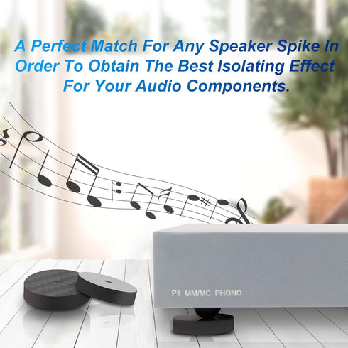 Monosaudio 4Pcs Carbon Fiber Isolation Speaker Spikes Pads, 25X5mm for Audio, Speakers, Subwoofers