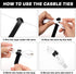 150PCS Reusable Cable Ties - Multi-Purpose Hook & Loop Cable Straps 4+6+8+10inch, Adjustable Fastening Cord Organizer,