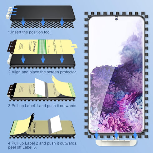 LK 3 Pack Screen Protector for Samsung Galaxy S20 Plus, Bubble Free, with Easy Installation Tool, 6.7-inch
