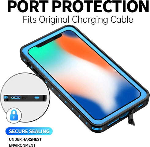 BEASTEK NRE Series Waterproof Case for iPhone Xs MAX, Shockproof IP68 Full Body Cover with Built-in Screen Protector
