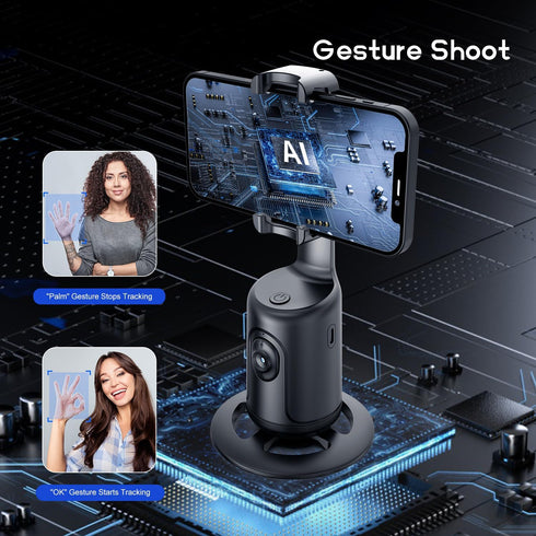 GREEN HOUSE 360Fast Auto Face Tracking Phone Holder & Mount, Rotation, Gimbal Stabilizer for Influencer Content