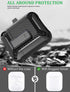 Olytop for Airpods 2nd 1st Generation Case Men Lock with Cleaner Kit, Rugged AirPod 2/1 Gen Protective Hard Cover Shockproof Skin Boys Women with Keychain for Apple iPods 2nd/1st Cases CF-Black