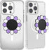 metisinno Magnetic Base Compatible with PopSocket Phone Grips and iPhone MagSafe Cases, Purple & White Sunflower Pattern