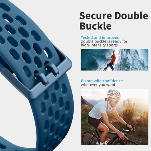 Getino Sport Bands Compatible with Fitbit Charge 5/Charge 6, Soft Breathable Waterproof Strap, Adjustable Replacement