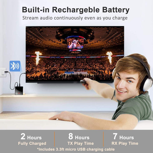 Isobel Bluetooth 5.0 Transmitter Receiver - Optical, 3.5mm AUX, RCA, Low Latency Wireless Audio Adapter, Rechargeable