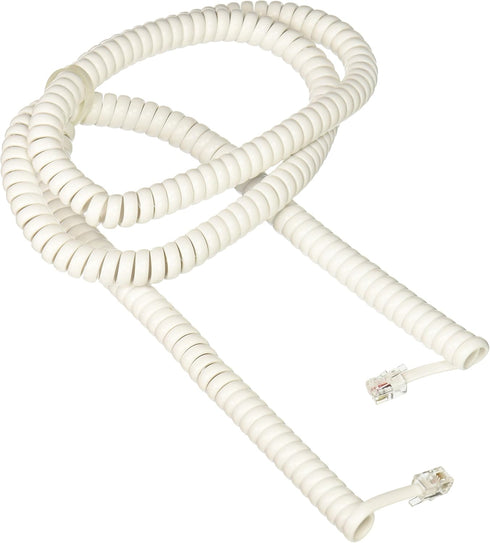 RCA 25 Feet Handset Coil Cord, White (TP282W)