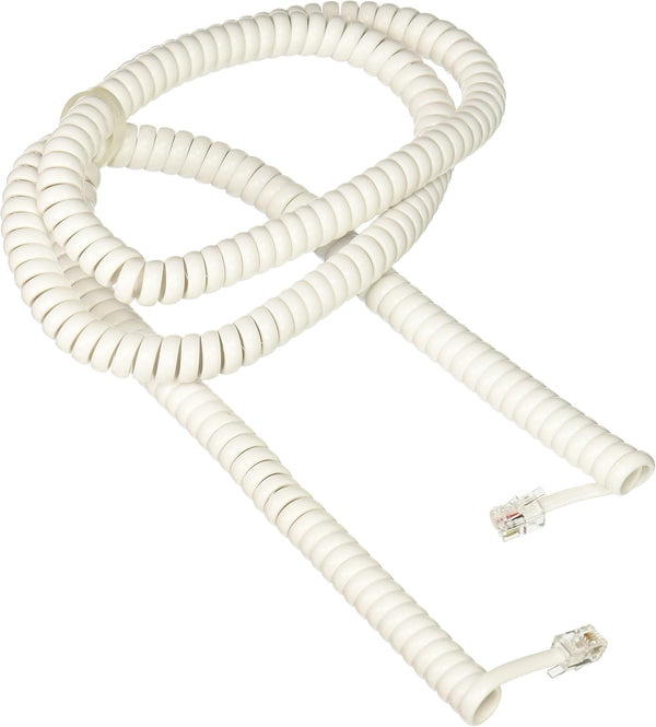 RCA 25 Feet Handset Coil Cord, White (TP282W)