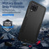 Galaxy A12 Case with Screen Protector, Heavy-Duty Tough Rugged Slim Shockproof Protective Case for Samsung A12, Black