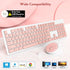 Trueque Wireless Keyboard and Mouse, Silent 2.4GHz Cordless Full Size USB Mouse Combo, Long Battery Life for Computer,