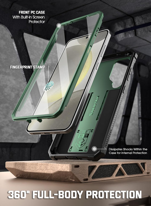 Poetic Spartan Case for Galaxy S24+ Plus 6.7", Rugged Shockproof Cover with Slide Camera Cover and Kickstand