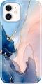 JAHOLAN Gold Glitter Sparkle Case | Compatible with iPhone 12 Mini Marble Design Clear Bumper Cover
